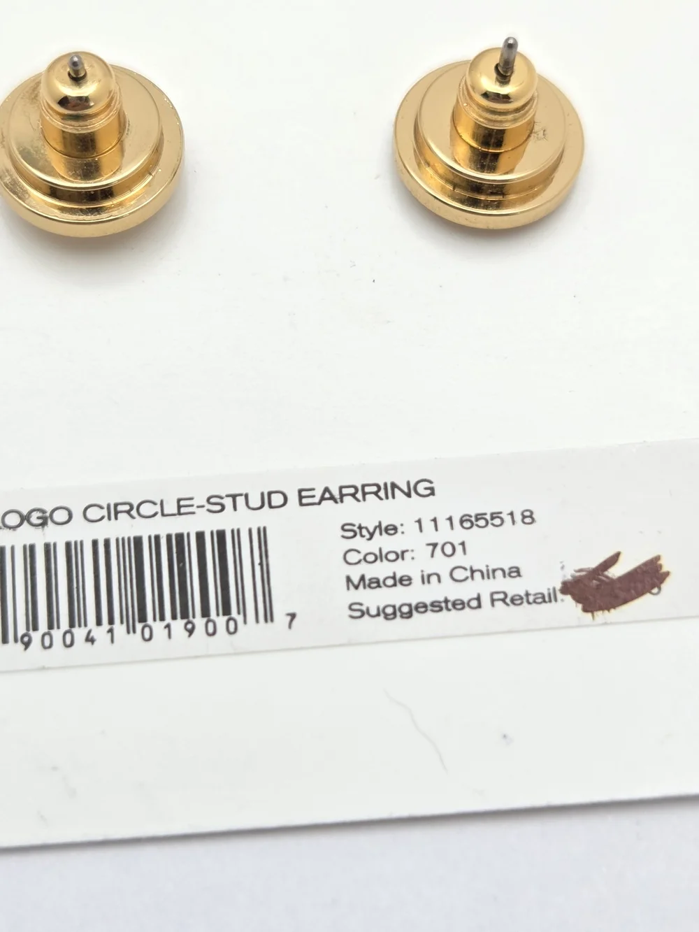 Tory Burch Gold Tone Miller Logo Circle Stud Earrings NWT